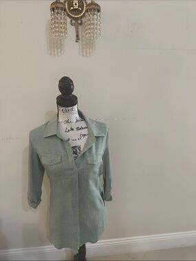 Fashion Nova Sage Green Button-Down Shirt